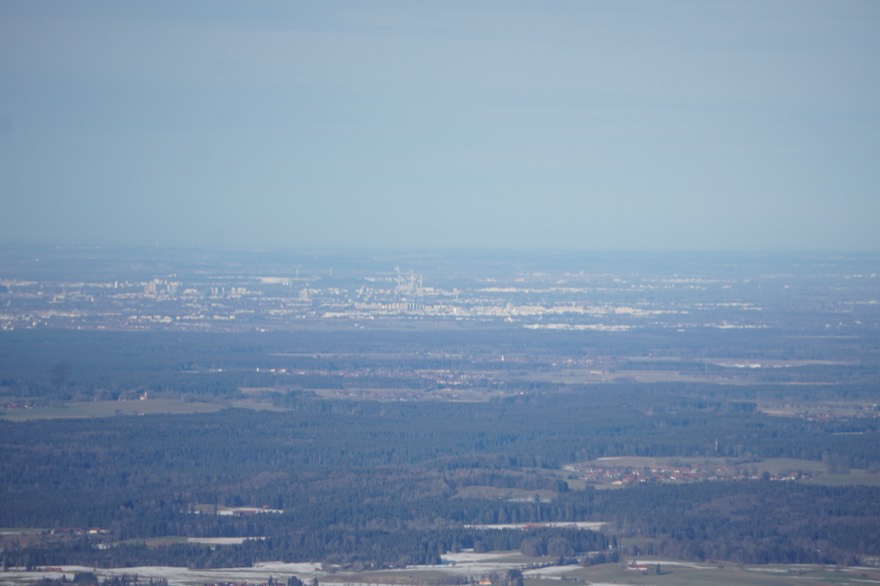 Fockenstein Blick auf München Allianz-Arena Fröttmaninger Berg Heizkraftwerk Nord