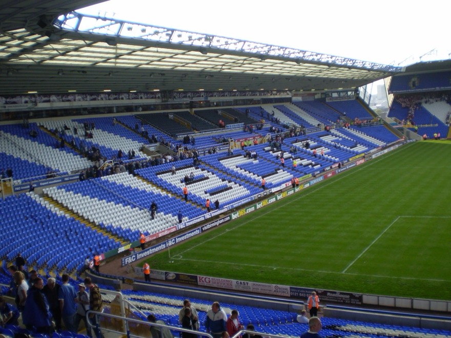 The Main Stand of Birmingham City F.C.'s St Andrew's Stadium in September 2008