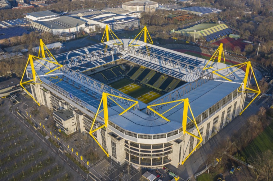Westfalenstadion (or Signal-Iduna-Park) is a football stadium in Dortmund, North Rhine-Westphalia, Germany, which is the home of Borussia Dortmund.