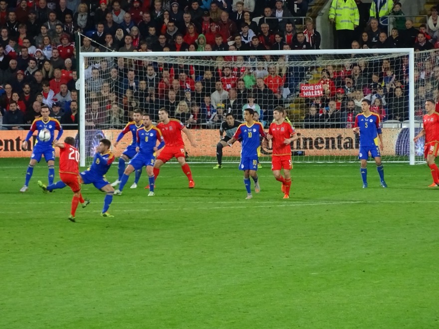 Partit de Gal·les contra Andorra al Cardiff City Stadium, part de la fase de classificació per a l'Eurocopa 2016.