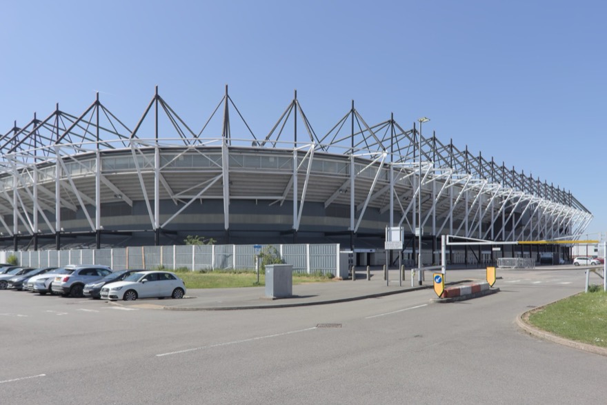 The Pride Park Stadium at Derby.