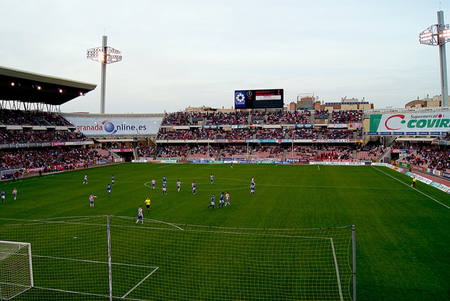 New Los Cármenes Stadium in Grenade, Spain, during a Granada CF-Gimnástic match.