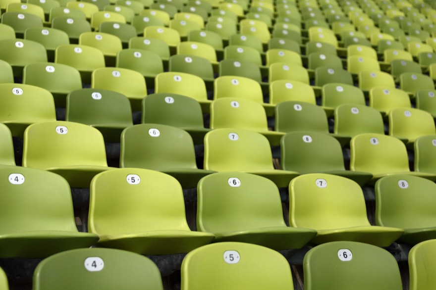 Rows of seats in Olympiastadion Munich