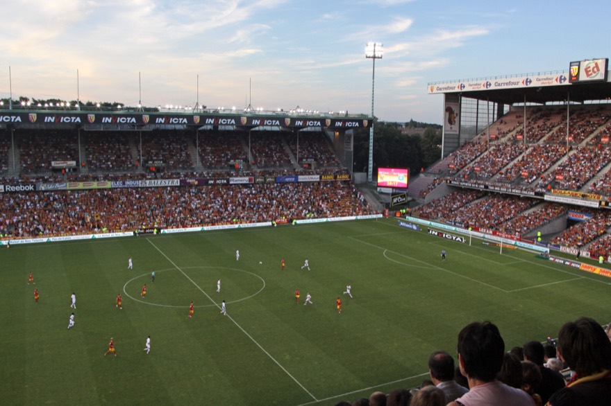 Match Lens-Auxerre au stade Bollaert de Lens.