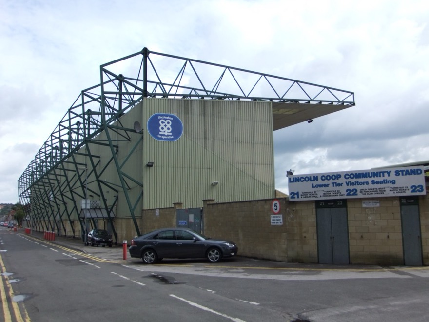 Sincil Bank stadium, Lincoln, England.