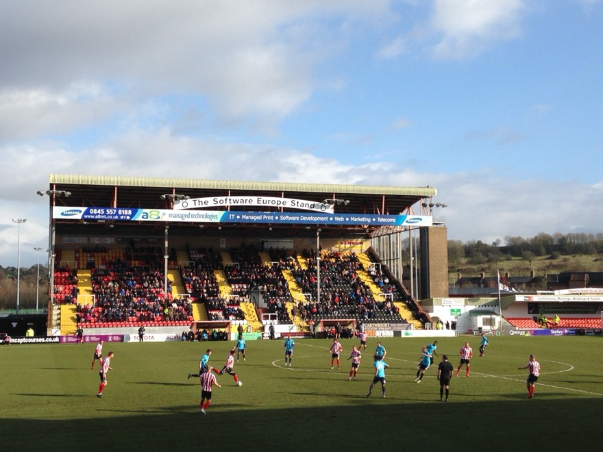The Software Europe Stand at Lincoln City FC Sincil Bank Stadium
