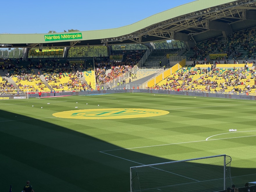Match de football opposant le FC Nantes au RC Lens , stade de la Beaujoire, Nantes.