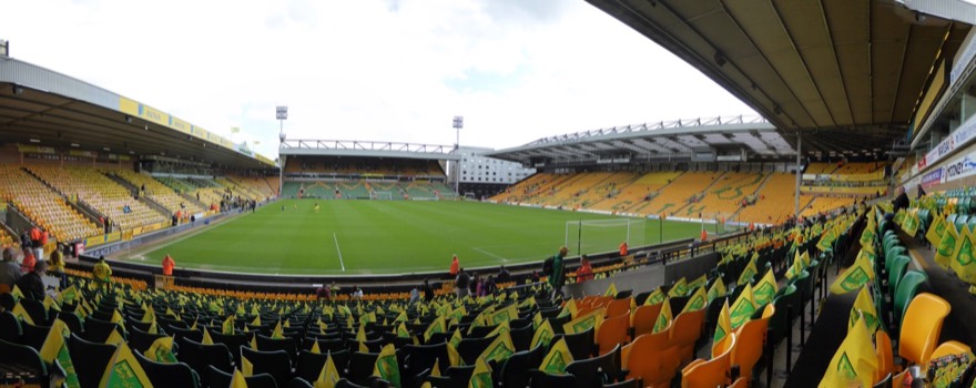 a panorama of Carrow Road