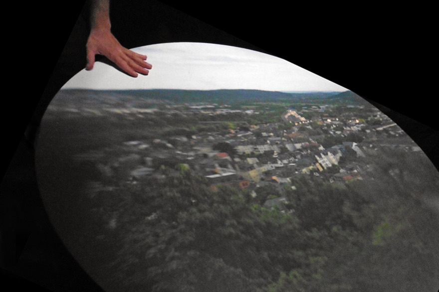 Picture of the Südviertel inside the walk-in Camera obscura of the university at the castle in Marburg.