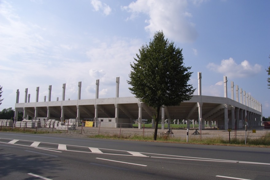 Paderborn, Germany: paragon arena (Since 2009: Energieteam Arena), partly finished. The photo was taken during the building freeze between november 2005 and nov