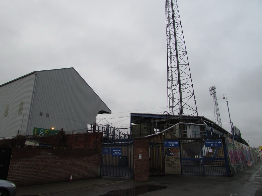 Milton End grandstand at Fratton Park the home of Portsmouth Football Club (nickname Pompey). Pompey boasts the most honours of any football club south of Londo