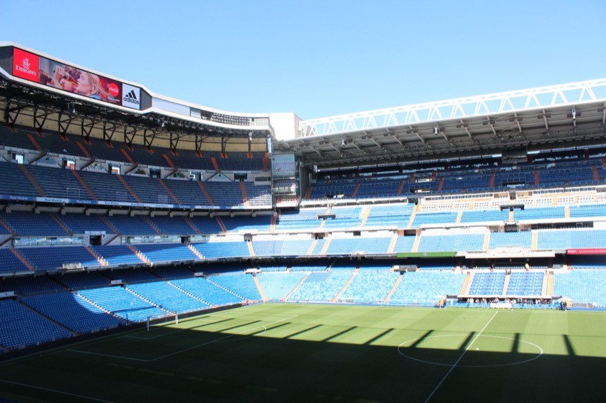 Santiago Bernabéu Stadium view Sideview 2, Madrid in 2019