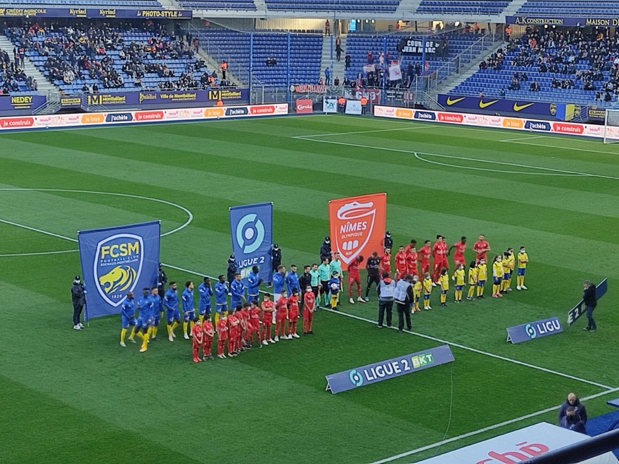 Présentation des joueurs lord du match de ligue 2 FC Sochaux - Nîmes Olympique - 6 novembre 2021 - Stade auguste Bonal, Montbéliard, France