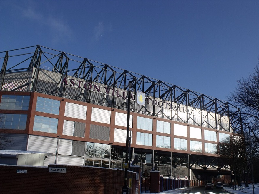 The facade of the Trinity Road Stand of Villa Park. It was completed in 2001.