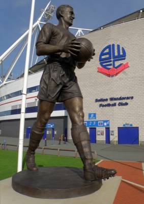 Nat Lofthouse statue outside Bolton Wanderers' stadium