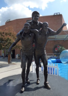 Headed to West Bromwich again, this time to see the new statue of The Three Degrees, three famous Black British Caribbean football players of West Bromwich Albi