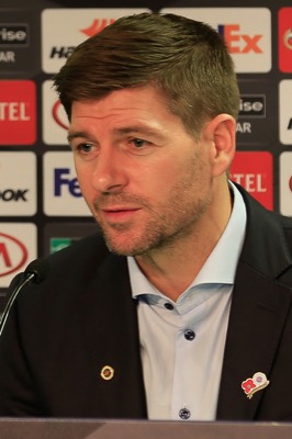 Gerrard at press conference in 2018