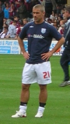 English football (soccer) striker Kevin Phillips of West Bromwich Albion, warming up prior to a match against Scunthorpe United at Glanford Park on 2007-09-22