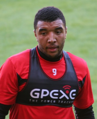 Troy Deeney num treino aberto do Watford, em 2014.